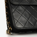 Chanel Vintage Medium Classic Single Flap Bag Black Quilted Lambskin With 24K Gold-Plated Hardware