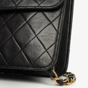 Chanel Vintage Medium Classic Single Flap Bag Black Quilted Lambskin With 24K Gold-Plated Hardware