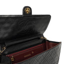 Chanel Vintage Medium Classic Single Flap Bag Black Quilted Lambskin With 24K Gold-Plated Hardware