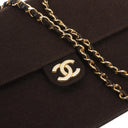 Chanel Vintage Medium Classic Single Flap Bag Brown Quilted Jersey With Gold-Tone Hardware