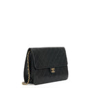 Chanel Vintage Medium Classic Single Flap Bag Navy Quilted Lambskin With Gold-Tone Hardware