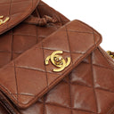 Chanel Vintage Medium Duma CC Timeless Classic Brown Quilted Lambskin Backpack 24K Gold-Plated Hardware