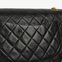 Chanel Vintage Medium Timeless Classic Double Flap Bag Black Quilted Lambskin 24K Gold-Plated Hardware And Mademoiselle Chain