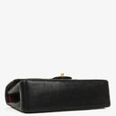 Chanel Vintage Medium Timeless Classic Double Flap Bag Black Quilted Lambskin 24K Gold-Plated Hardware And Mademoiselle Chain