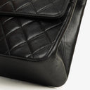 Chanel Vintage Medium Timeless Classic Double Flap Bag Black Quilted Lambskin 24K Gold-Plated Hardware And Mademoiselle Chain