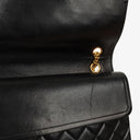Chanel Vintage Medium Timeless Classic Double Flap Bag Black Quilted Lambskin 24K Gold-Plated Hardware And Mademoiselle Chain