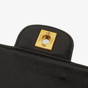 Chanel Vintage Medium Timeless Classic Double Flap Bag Black Quilted Lambskin 24K Gold-Plated Hardware And Mademoiselle Chain