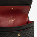 Chanel Vintage Medium Timeless Classic Double Flap Bag Black Quilted Lambskin 24K Gold-Plated Hardware And Mademoiselle Chain