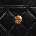 Chanel Vintage Medium Timeless Classic Double Flap Bag Black Quilted Lambskin 24K Gold-Plated Hardware And Mademoiselle Chain