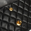 Chanel Vintage Medium Timeless Classic Double Flap Bag Black Quilted Lambskin 24K Gold-Plated Hardware And Mademoiselle Chain