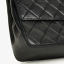 Chanel Vintage Medium Timeless Classic Double Flap Bag Black Quilted Lambskin 24K Gold-Plated Hardware And Mademoiselle Chain