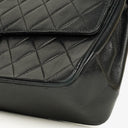 Chanel Vintage Medium Timeless Classic Double Flap Bag Black Quilted Lambskin 24K Gold-Plated Hardware And Mademoiselle Chain