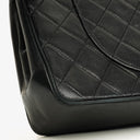 Chanel Vintage Medium Timeless Classic Double Flap Bag Black Quilted Lambskin 24K Gold-Plated Hardware And Mademoiselle Chain