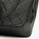 Chanel Vintage Medium Timeless Classic Double Flap Bag Black Quilted Lambskin 24K Gold-Plated Hardware And Mademoiselle Chain