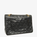 Chanel Vintage Medium Timeless Classic Double Flap Bag Black Quilted Lambskin 24K Gold-Plated Hardware And Mademoiselle Chain