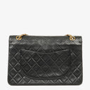 Chanel Vintage Medium Timeless Classic Double Flap Bag Black Quilted Lambskin 24K Gold-Plated Hardware And Mademoiselle Chain