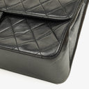 Chanel Vintage Medium Timeless Classic Double Flap Bag Black Quilted Lambskin 24K Gold-Plated Hardware And Mademoiselle Chain