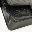Chanel Vintage Medium Timeless Classic Double Flap Bag Black Quilted Lambskin 24K Gold-Plated Hardware And Mademoiselle Chain