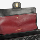 Chanel Vintage Medium Timeless Classic Double Flap Bag Black Quilted Lambskin 24K Gold-Plated Hardware And Mademoiselle Chain