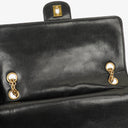 Chanel Vintage Medium Timeless Classic Double Flap Bag Black Quilted Lambskin 24K Gold-Plated Hardware And Mademoiselle Chain