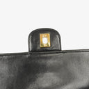 Chanel Vintage Medium Timeless Classic Double Flap Bag Black Quilted Lambskin 24K Gold-Plated Hardware And Mademoiselle Chain