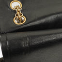 Chanel Vintage Medium Timeless Classic Double Flap Bag Black Quilted Lambskin 24K Gold-Plated Hardware And Mademoiselle Chain