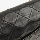 Chanel Vintage Medium Timeless Classic Double Flap Bag Black Quilted Lambskin 24K Gold-Plated Hardware And Mademoiselle Chain