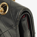 Chanel Vintage Medium Timeless Classic Double Flap Bag Black Quilted Lambskin 24K Gold-Plated Hardware And Mademoiselle Chain