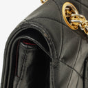 Chanel Vintage Medium Timeless Classic Double Flap Bag Black Quilted Lambskin 24K Gold-Plated Hardware And Mademoiselle Chain