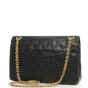 Chanel Vintage Medium Timeless Classic Double Flap Bag Black Quilted Lambskin With 24K Gold-Plated Hardware And Mademoiselle Chain