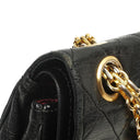 Chanel Vintage Medium Timeless Classic Double Flap Bag Black Quilted Lambskin With 24K Gold-Plated Hardware And Mademoiselle Chain