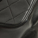 Chanel Vintage Medium Timeless Classic Double Flap Bag Black Quilted Lambskin With 24K Gold-Plated Hardware And Mademoiselle Chain