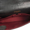 Chanel Vintage Medium Timeless Classic Double Flap Bag Black Quilted Lambskin With 24K Gold-Plated Hardware And Mademoiselle Chain