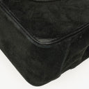 Chanel Vintage Medium Timeless Classic Double Flap Bag Black Quilted Suede With Gold-Tone Hardware And Mademoiselle Chain