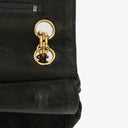 Chanel Vintage Medium Timeless Classic Double Flap Bag Black Quilted Suede With Gold-Tone Hardware And Mademoiselle Chain