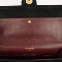 Chanel Vintage Medium Timeless Classic Double Flap Bag Black Quilted Suede With Gold-Tone Hardware And Mademoiselle Chain