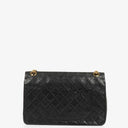 Chanel Vintage Medium Timeless Classic Double Flap Bag In Black Quilted Lambskin With 24K Gold-Plated Hardware And Mademoiselle Chain