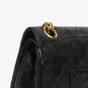 Chanel Vintage Medium Timeless Classic Double Flap Bag In Black Quilted Lambskin With 24K Gold-Plated Hardware And Mademoiselle Chain