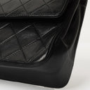 Chanel Vintage Medium Timeless Classic Double Flap Bag In Black Quilted Lambskin With 24K Gold-Plated Hardware And Mademoiselle Chain