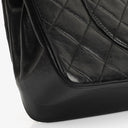 Chanel Vintage Medium Timeless Classic Double Flap Bag In Black Quilted Lambskin With 24K Gold-Plated Hardware And Mademoiselle Chain