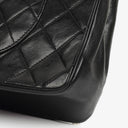 Chanel Vintage Medium Timeless Classic Double Flap Bag In Black Quilted Lambskin With 24K Gold-Plated Hardware And Mademoiselle Chain