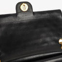 Chanel Vintage Medium Timeless Classic Double Flap Bag In Black Quilted Lambskin With 24K Gold-Plated Hardware And Mademoiselle Chain