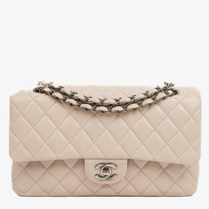 Chanel   Medium Timeless Classic Double Flap Bag Ivory Caviar Quilted Silve-Tone Hardware