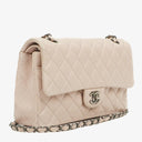 Chanel   Medium Timeless Classic Double Flap Bag Ivory Caviar Quilted Lambskin Silver Plated Hardware