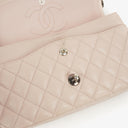 Chanel   Medium Timeless Classic Double Flap Bag Ivory Caviar Quilted Lambskin Silver Plated Hardware