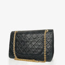 Chanel Vintage Medium Timeless Classic Double Flap Bag Navy Quilted Lambskin 24K Gold-Plated Hardware And Mademoiselle Chain