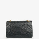 Chanel Vintage Medium Timeless Classic Double Flap Bag Navy Quilted Lambskin 24K Gold-Plated Hardware And Mademoiselle Chain