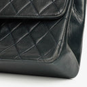 Chanel Vintage Medium Timeless Classic Double Flap Bag Navy Quilted Lambskin 24K Gold-Plated Hardware And Mademoiselle Chain