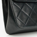 Chanel Vintage Medium Timeless Classic Double Flap Bag Navy Quilted Lambskin 24K Gold-Plated Hardware And Mademoiselle Chain