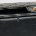 Chanel Vintage Medium Timeless Classic Double Flap Bag Navy Quilted Lambskin 24K Gold-Plated Hardware And Mademoiselle Chain